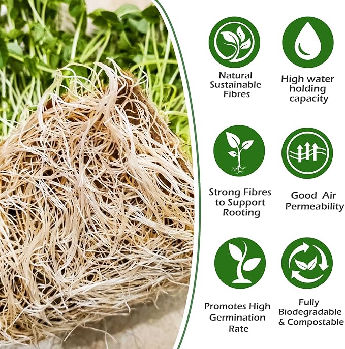 6Set Microgreens Growing Mat with Tray, Microgreen Growing Kit 10″×10″ Wheatgrass Seed Sprouting Starter Mat Hemp Fiber Grow Hydroponic Jute Pad Indoor Organic Production for Germination Sprouts(G)