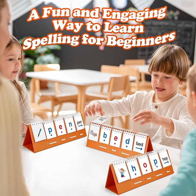 Aizweb CVC Word Games,Phonics Games Flash Card for Preschool Kindergarten Classroom,Learn to Read,Reading Manipulative Spelling Educational Toy Learning Activity Speech Therapy Teacher School Supplies