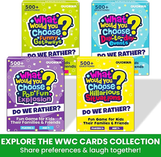 QUOKKA Card Game for Teens, Kids & Adults – 500+ Hilarious Situations | What Would You Choose Challenge | Family & Party for Game Nights, Friends, Travel & Sleepovers, Age 7+
