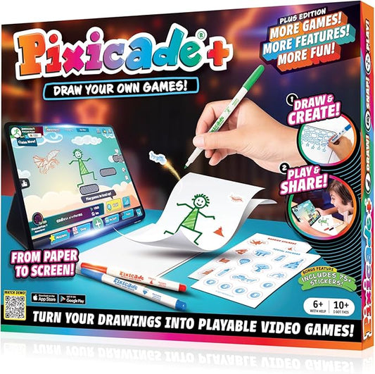 Abacus Brands Pixicade+ | Turn Drawings Into Playable Video Games! | Doodle & Draw, Snap Play & Share Instant Video Games! | Mobile Video Game Maker and Creation Studio!