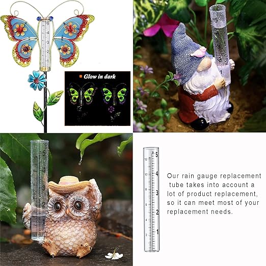 Plastic rain Gauge Replacement Tube, 5'' Capacity rain gauges Replacement Tubes Plastic for Yard Garden Outdoor Home, with Tube Brush, Best Rated