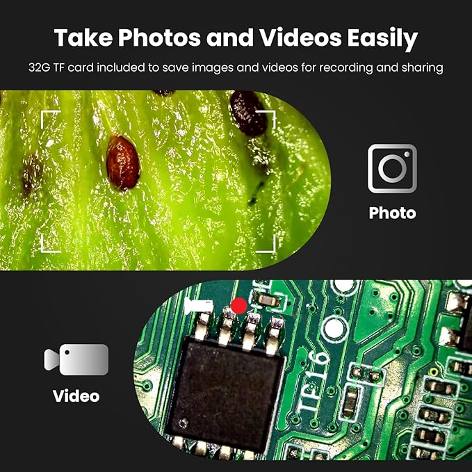 Digital Microscope 100-1600X with 7-inch LCD Screen, MatataStudio Wireless USB Microscopes,Professional Microscope for Kids Adults