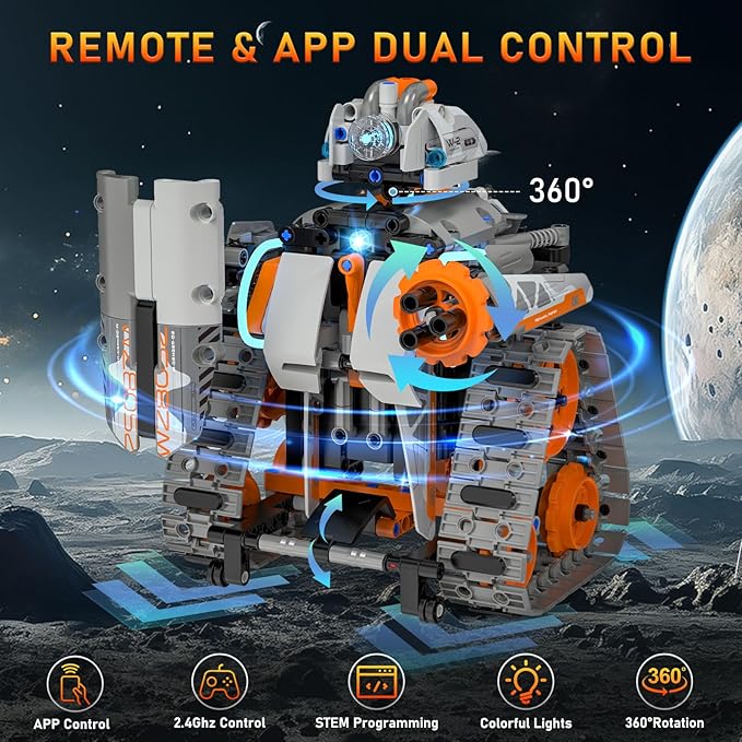 5in1 STEM Building Toys for Kids 6-14, Remote & APP Controlled Mech Robots/Heavy Tanks/Tracked Racer STEM Building Kit for Kid Science Learning, 552 Pcs DIY Erector Sets Gifts for Boys & Girls