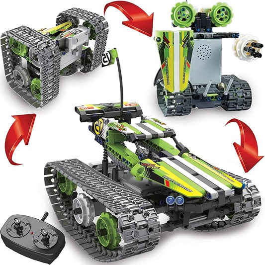 Kididdo Remote Control Cars Robot Building Kit Educational Toys for Age 8-13 Fun STEM Toys for Kids 3-in-1 RC Car Kit to Build Cool Building Blocks Set Birthday Gift for 8 9 10+ Year Old Boys