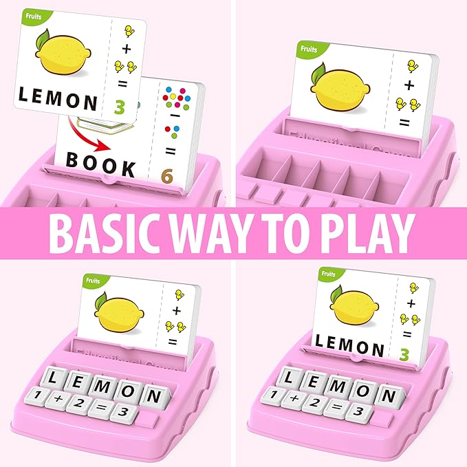 Montessori Matching Letter Games,Educational Toys for 3-8 Year Olds Boys Girls,Alphabet Learning Toys for Kids Ages 3-8 Years,Birthday Party Gifts for 3-8 Year Olds Boys Girls(Pink)