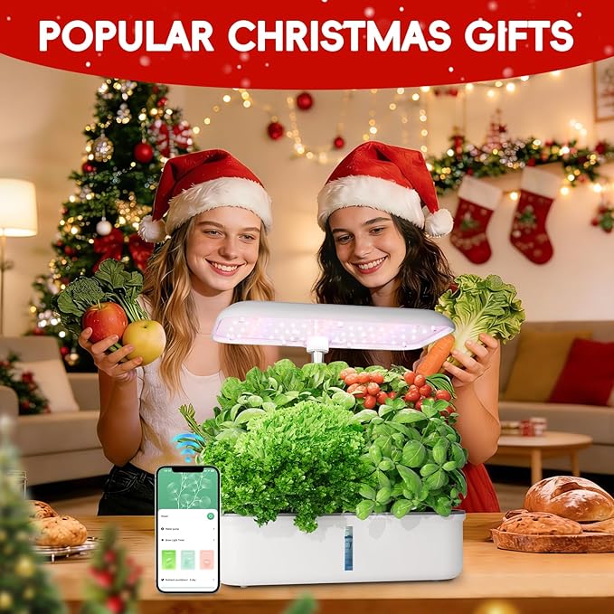 SPECILITE Hydroponics Growing System Kit, 14 Pods Smart Indoor Herb Garden with Grow Light, WiFi & App Control, Quiet Pump, 5L Water Tank, Automatic Timer Planter for Gardening Gifts, White