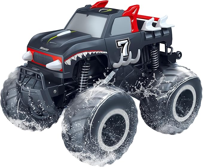 Threeking 1:16 Waterproof Monster Truck Pickup Toys RC Cars Remote Control Car Truck Toys 4WD All Terrain Off-Road Car Toy Gifts Presents 6 7 8 9 10 11 12 Year Old Kids Boys Girls Toys