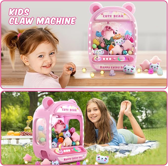 Skirfy Claws Machines for Kids,Unicorns Toys for Age 6+,Kids Games Mini Vending Machines with Squishys Toy Candy Dispenser,Claws Game Machine,Birthday for Girls Age 8-12