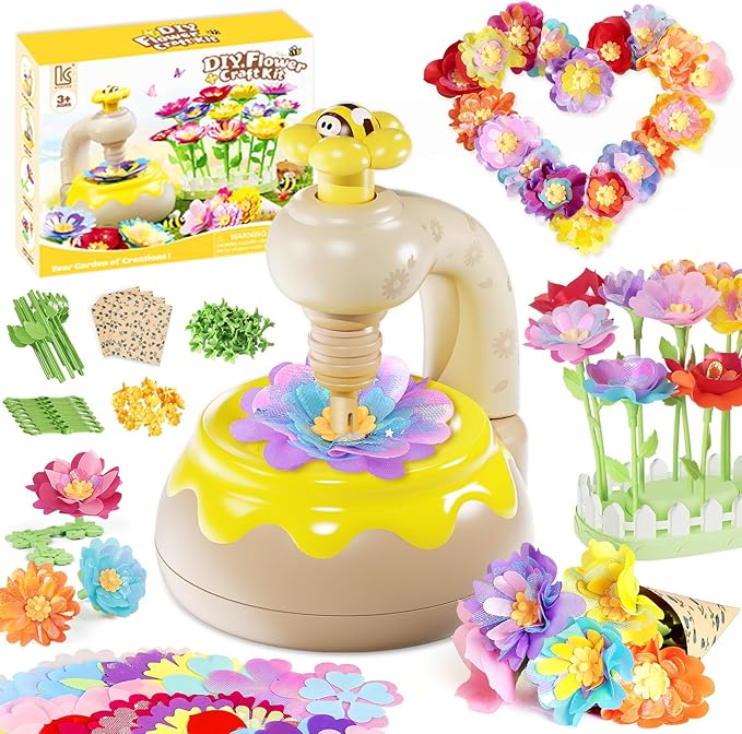 LC eterna DIY Flower Bouquet Craft Kit, Arts and Crafts for Kids Ages 3-8, Flower-Making Activity Educational Toy Set, Christmas Birthday Gift for 3 4 5 6 7 8 9 10 Year Old Girls Boys