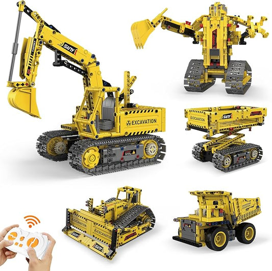 5-in-1 STEM Robotics Kits, 550 PCS Science Kits Building Blocks RC Robot Sets, App & Remote Control, Educational Toys for Kids Age 6 7 9 10 11 13 14+, DIY Gift for Boys & Girls