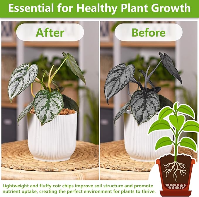 Legigo 8 Pack Coco Coir Chips for Plants- 8.8 LB 100% Organic Coconut Chips Brick Potting Mix with Low EC & PH Balance, Coconut Husk Substrate Coco Husk Mulch for Garden, Planting, Orchid and Soil Mix