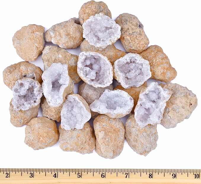 TRUENERGY Break Your Own Geodes Kit for Kids – 5X Easier to Open 20 Natural Crystal Geodes, Magnifying Glass & Learning Guide – STEM Science Rock Kit – Gift-Ready