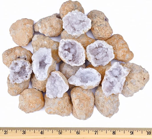 TRUENERGY Break Your Own Geodes Kit for Kids – 5X Easier to Open 20 Natural Crystal Geodes, Magnifying Glass & Learning Guide – STEM Science Rock Kit – Gift-Ready