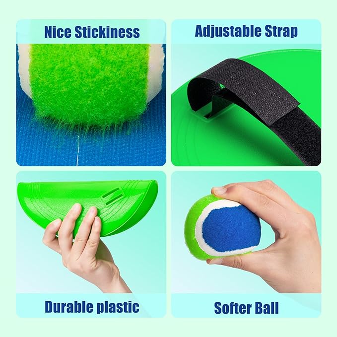 EVERICH TOY Toss and Catch Ball Set & Paddle Ball, Outdoor Games for Kids Toys, Christmas Family Games, Beach Pool Camping Yard Game Outside Toys, Gifts for Boys Girls 3 4 5 6 7 8 9 10 11 12 Years Old