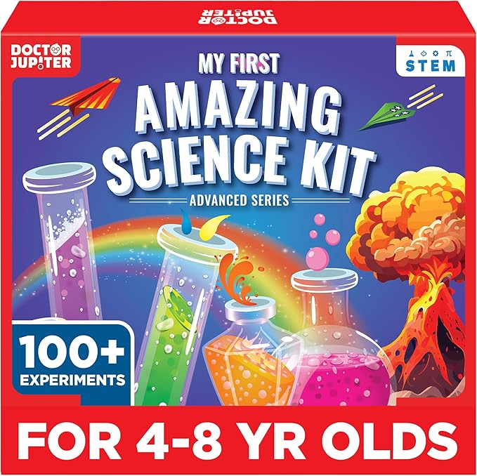Doctor Jupiter My First Amazing Science Kit for Kids Ages 4-5-6-7-8 Ideas for 4+ Year Old Boys & Girls | Learning & Educational Projects | STEM Toy with 100+ Experiments