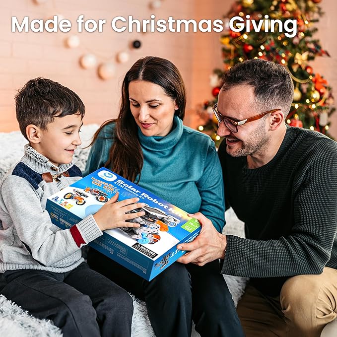 Sillbird Solar Robot Building Kit Christmas STEM Gift for Boys Aged 8-13, 15-in-1 DIY Science Educational Robotic Toy for Kids Teens Birthday, Powered by The Sun or Battery with 212 Pieces