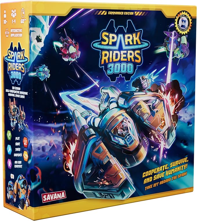 SAVANA Spark Riders 3000 - Commander Edition – Sci-Fi Survival Game | Command, Repair & Fight with Voice-Controlled IRIS App | 1–4 Players, Ages 10+, 60 Min Playtime | Strategy & Cooperative Game