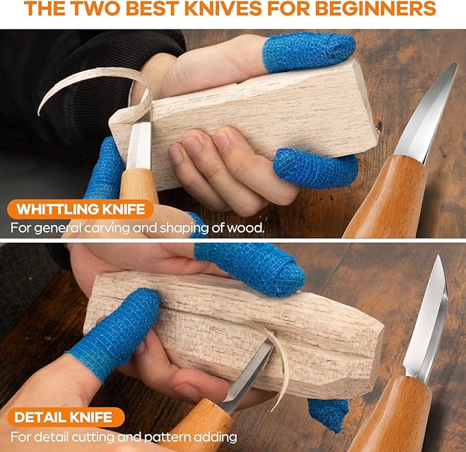 Fox Theme Wood Carving Kit for Beginners, Wood Whittling Kit for Kids and Adults Hobbies, Complete Carving Tool DIY Starter Kit with Step-by-Step Video Tutorials, Whittling Knife, Blocks, Carbon Paper