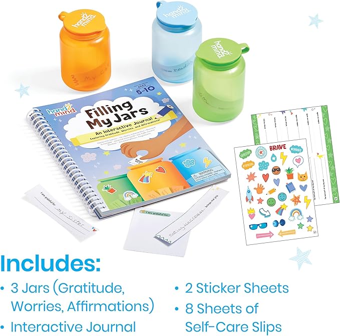 hand2mind Filling My Jars Interactive Journal, Kids Gratitude Growth Mindset Activities, Positive Affirmations for Kids, Mindfulness Social Emotional Learning, Calm Down Corner (95426)