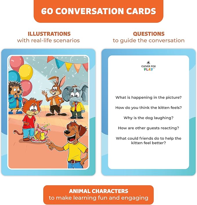 Who What Why Conversation Cards for Kids – Learning Game for Social Skills, Emotional Intelligence & Critical Thinking – Speech Therapy Resources, Sequencing Game & Articulation Materials, Ages 4+