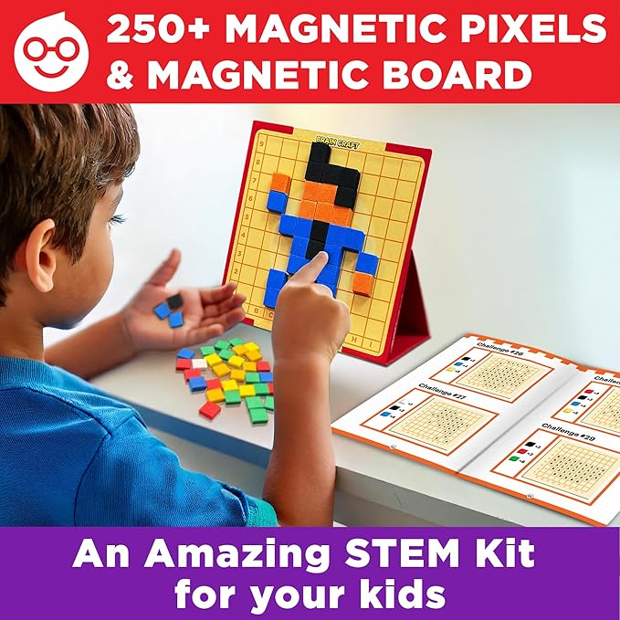 Doctor Jupiter My First STEM Pixel Art Kit for Kids | Learning & Educational Coding Basics for Boys & Girls| Building Toys, Montessori Toy, Math Puzzle with 100+ Challenges