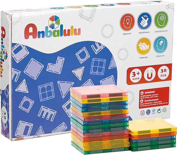 Magnetic Building Tiles,Magnet Building Set,Magnetic Blocks, 3D STEM Stacking Toys, Magnets Toy for Kids Boys Girls