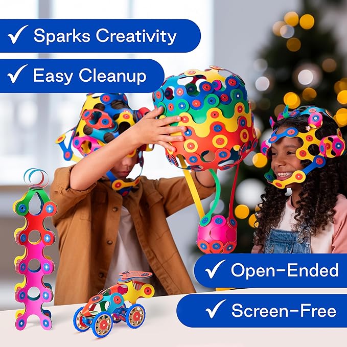 Clixo Super Rainbow, 60 Piece Pack - A Versatile, Travel Friendly Magnetic Building Toy, Flexible Design for Hours of Fun Creative STEM Play, Great Gift for Curious Kids. Ages 4-99