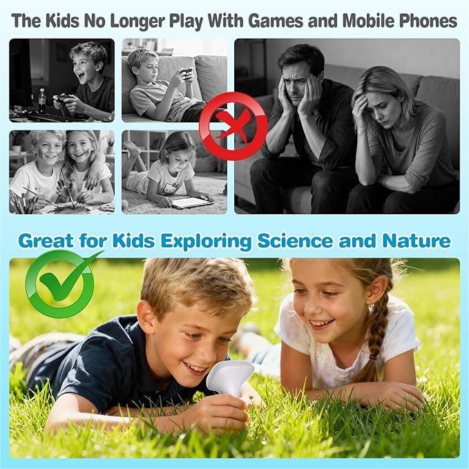 Microscope for Kids Over 3 Years Old, 1000X Portable Handheld Microscopes, Pocket Mini Microscope for Boys Educational Science Toys, Christmas Birthday Gifts for Boys Girls