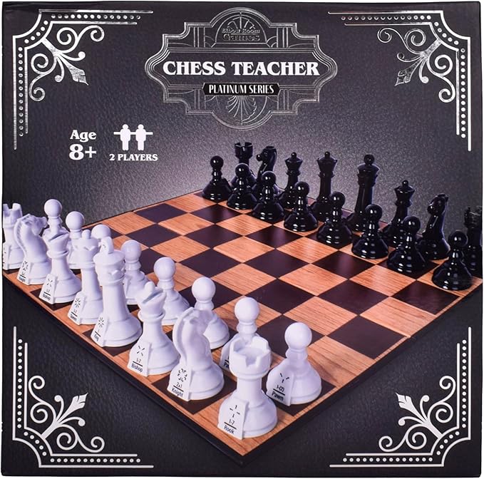 Elbow Room Games Chess Teacher Set - Educational Chess Board with Movement Indicators, Perfect for Beginners and All Skill Levels, Ideal for Family Game Nights and Learning Strategy