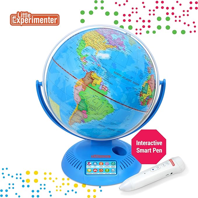 Interactive 9” Globes for Kids, Globe & Wireless Smart Pen, Educational Learning Toys, Talking World Map, Best Gift for 8 Year old Boy, Christmas Gifts for Boys & Girls Ages 8 9 10 11 12 Years Old
