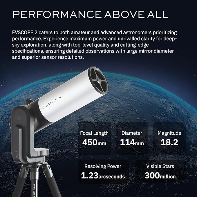 UNISTELLAR Bundle: EVSCOPE 2 Smart Telescope + Official Backpack (2 Items)