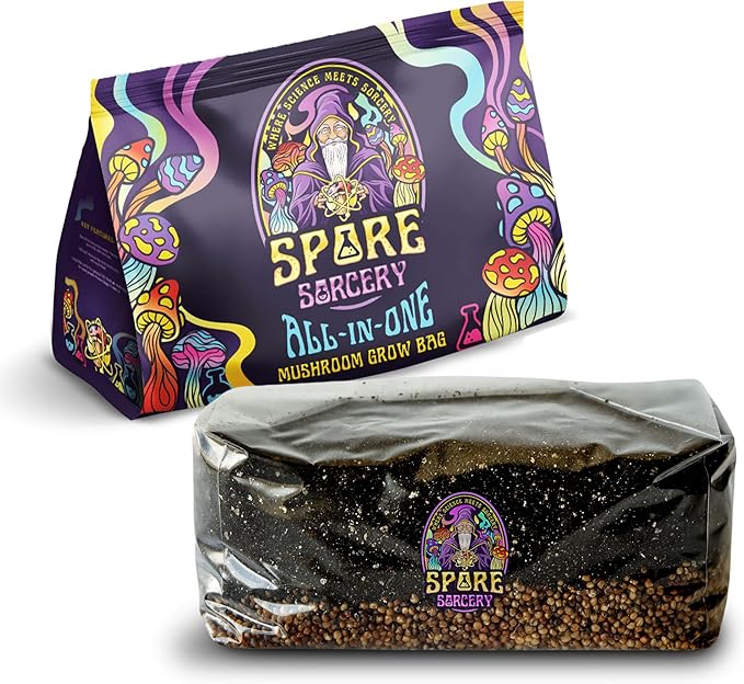 6 LB All-in-One Mushroom Grow Bag: Up to 48oz of Mushrooms! Nutrient-Enhanced, Injection Port, Just Add Your Own Spores & Grow Like Magic (6 LB Bag)