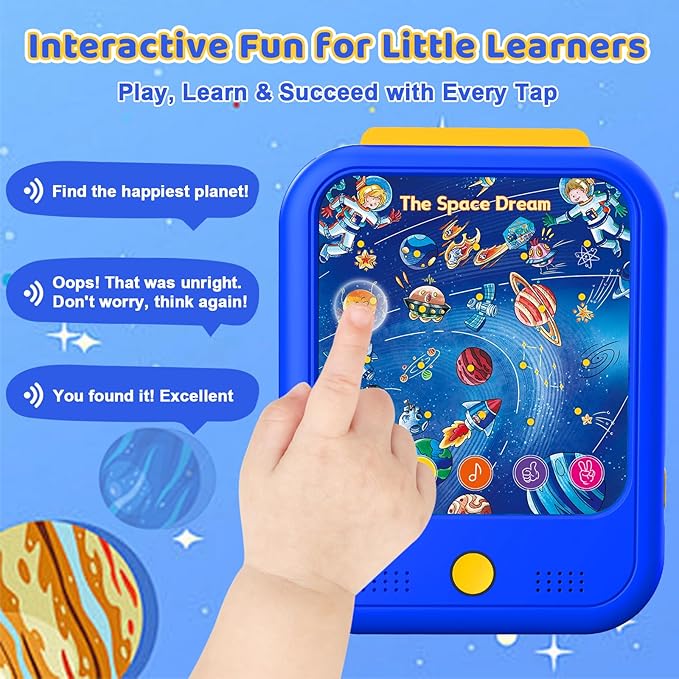 Kids Learning Tablet Bilingual, Montessori Educational Learning Toys for Toddlers 2-5 Year Olds, with 2000+ Words and Games, Autism Sensory Speech Therapy Toys, 2 3 4 5 Year Old Boy Girl Birthday Gift