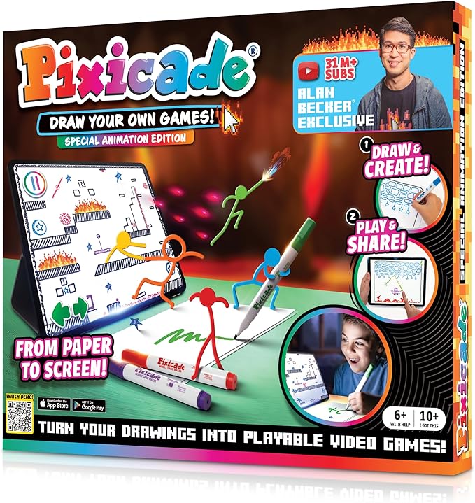Pixicade! Special Animation Edition - Alan Becker | Turn Drawings Into Playable Video Games! | Doodle & Draw, Snap Play & Share Instant Video Games! | Mobile Video Game Maker | Ages 6 and Up