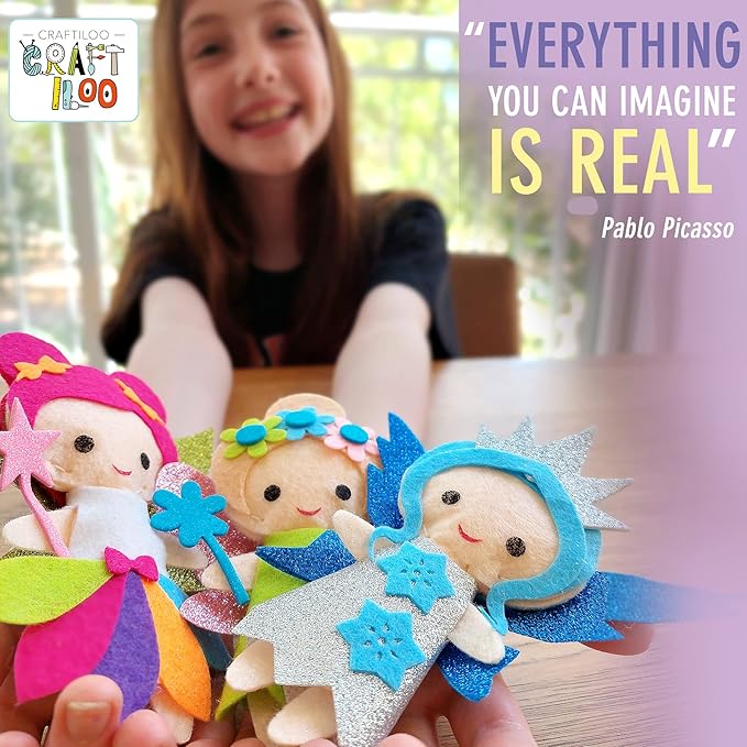 Fairy Sewing Kits for Little Girls 5 Easy Projects for Childrens Kid Crafts Make Your Own Felt Pillow Plush Craft Kit My First Sewing Kit Learn to Sew