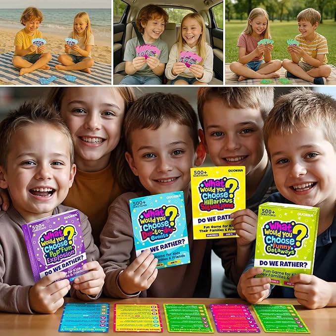 QUOKKA Fun Card Game for Teens, Kids & Adults – Fun Party & Family Board Game | What Would You Chose Challenges | 500+ Hilarious Icebreaker Questions for Friends, Family Nights, Travel & Sleepovers
