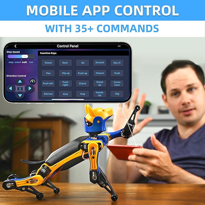 Bittle Robot Dog Kit(Pre-Assembled) | Coding Smart Robo Pet, Quadruped Robot Kit for STEM & Robotics Education | Programmable Open Source, App Control IoT Robotics for Engineers, Geeks, & Students