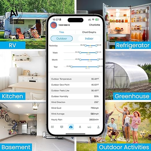 Sainlogic SA9 Plus Smart WiFi Weather Stations Wireless Indoor Outdoor Sensor 24/7 Weather Forecast by Weatherseed® AI,Wind Speed and Rain Gauge Outdoor,UV,Alerts & 2-Year Data Export