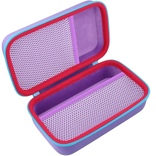 Case Compatible with 3Doodler Start+ Essentials/3Doodler Flow 3D Printing Pen,Storage Holder for 3D Pen PLA Filament and Charger (Purple Case,Blue Zipper)