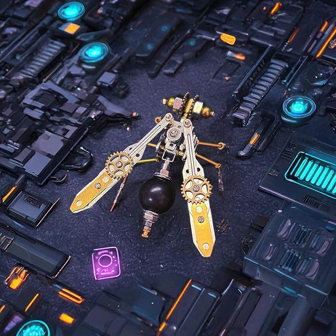 3D Metal Model Kits, Insect Wasp Bug Mechanical Steampunk Sculpture,DIY Projects Metal Building,Arts and Craft Sets,Making Kit,Birthday Gifts, (Mechanical Wasp)