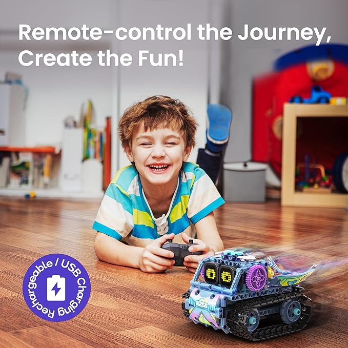 Sillbird Robot Building Kit with Remote Control Christmas STEM Gifts for Kids Boys Ages 8-12, Coding Robotic Technic Creative Toys for Birthday - Build 5in1 Model with 433 Pieces