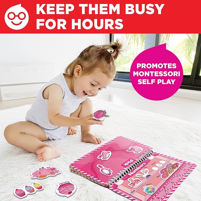 Doctor Jupiter My First Montessori Busy Book for Toddlers 1+ Year Olds | Preschool Learning Activities - Educational Travel Toys | Birthday Gift for Girls Ages 1,2,3