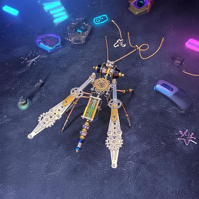 3D Assembly Puzzles Metal Insect Bug Mechanical Mosquito Steampunk Sculpture Arts and Crafts DIY Projects,Model Building Kits Science Kit Fun Birthday Gift (Mechanical Mosquito)