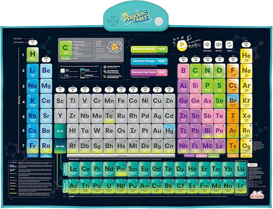BEST LEARNING i-Poster My Periodic Table – Interactive Talking Periodic Table for Kids Ages 8-14 to Learn Elements, Symbols & Atomic Facts Through Sound and Quiz Play