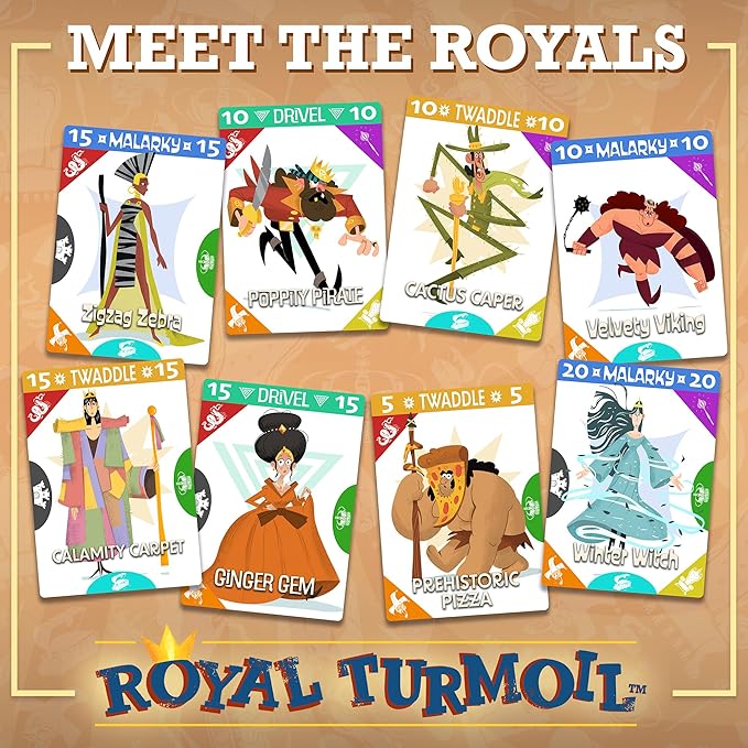 Royal Turmoil – New Wildly Fun Card Game for Kids 8-12, for Kids and Adults, Family Game and Learning Game for Family Night with Fast Setup and Fun Play