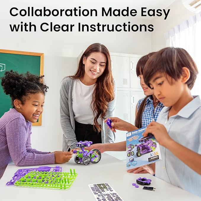 Sillbird Solar Building Robot Kit Christmas STEM Gift for Boys Aged 8-12, DIY 15-in-1 Science Educational Toys for Kids Birthday, Solar or Battery Powered Robotic Set with 212 Pieces