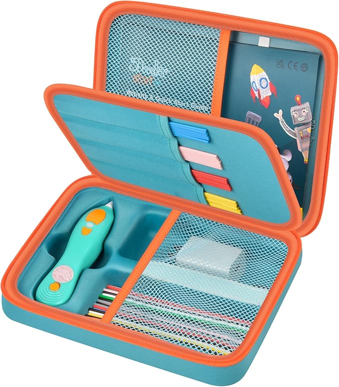 casmilee Case Compatible with 3Doodler Start+ Essentials 3D Pen Set for Kids, Art Activity Set Storage for Educational STEM Toy, Hold Plastic Filaments Strands- Green