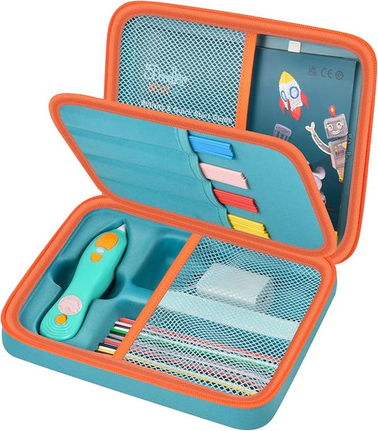 casmilee Case Compatible with 3Doodler Start+ Essentials 3D Pen Set for Kids, Art Activity Set Storage for Educational STEM Toy, Hold Plastic Filaments Strands- Green