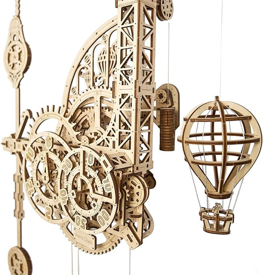 UGEARS Aero Clock Wooden 3D Puzzles for Adults - Mechanical Wooden Model Kits for Adults to Build, Wall Clock 3D Puzzle with Pendulum Model Kit, DIY Miniature Kit Crafts Gift for Christmas