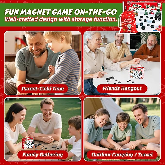 Magnet Game, Family Games for Kids and Adults, Board Games for Adults and Kids 2-4 Player, Magnet Game with String for Family Games Night, Stocking Stuffers Gift for Kid Seniors Elders Christmas